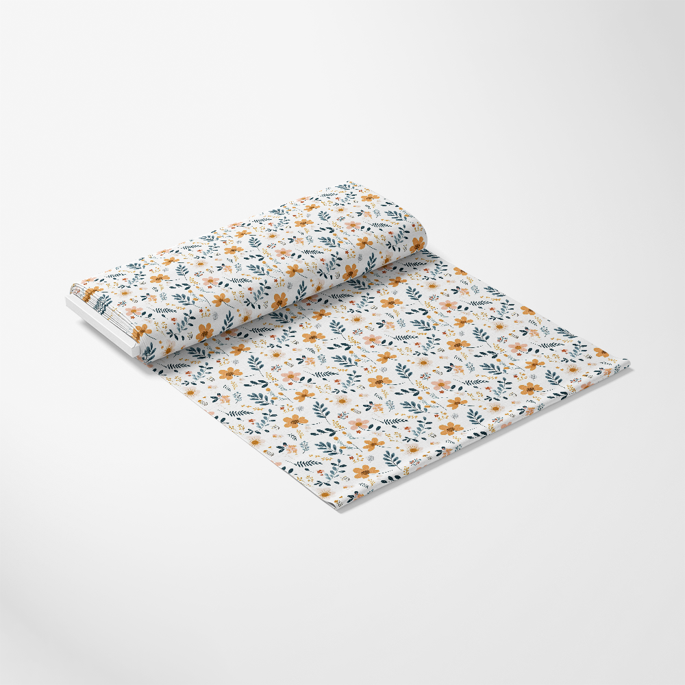 Minimalist Boho Flowers Pattern 10 Quilting Cotton Fabric
