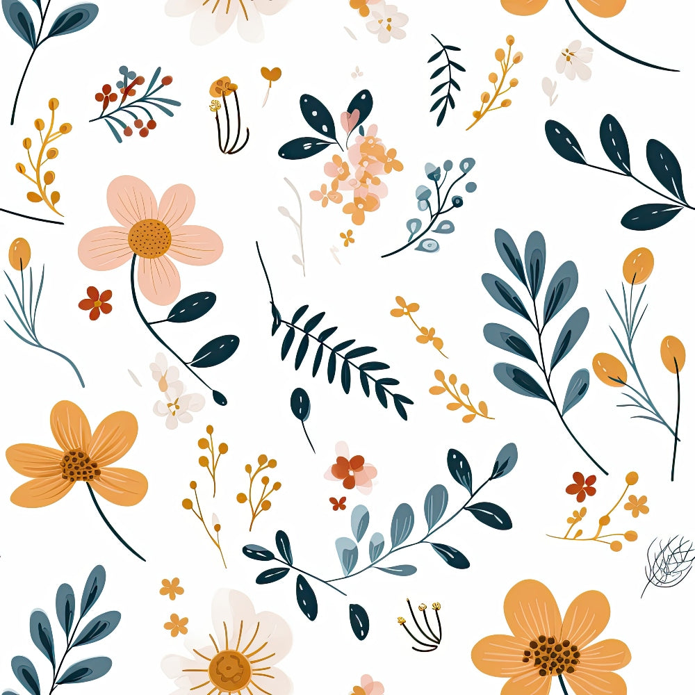 Scandi Meadow Pattern 10 Minky Fabric