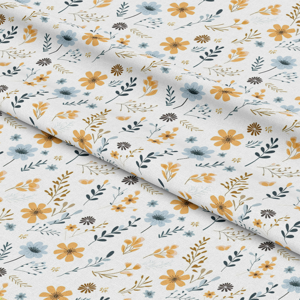 Minimalist Boho Flowers Pattern 11 Quilting Cotton Fabric