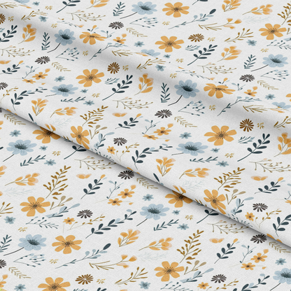 Minimalist Boho Flowers Pattern 11 Quilting Cotton Fabric