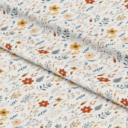 Minimalist Boho Flowers Pattern 12 Quilting Cotton Fabric
