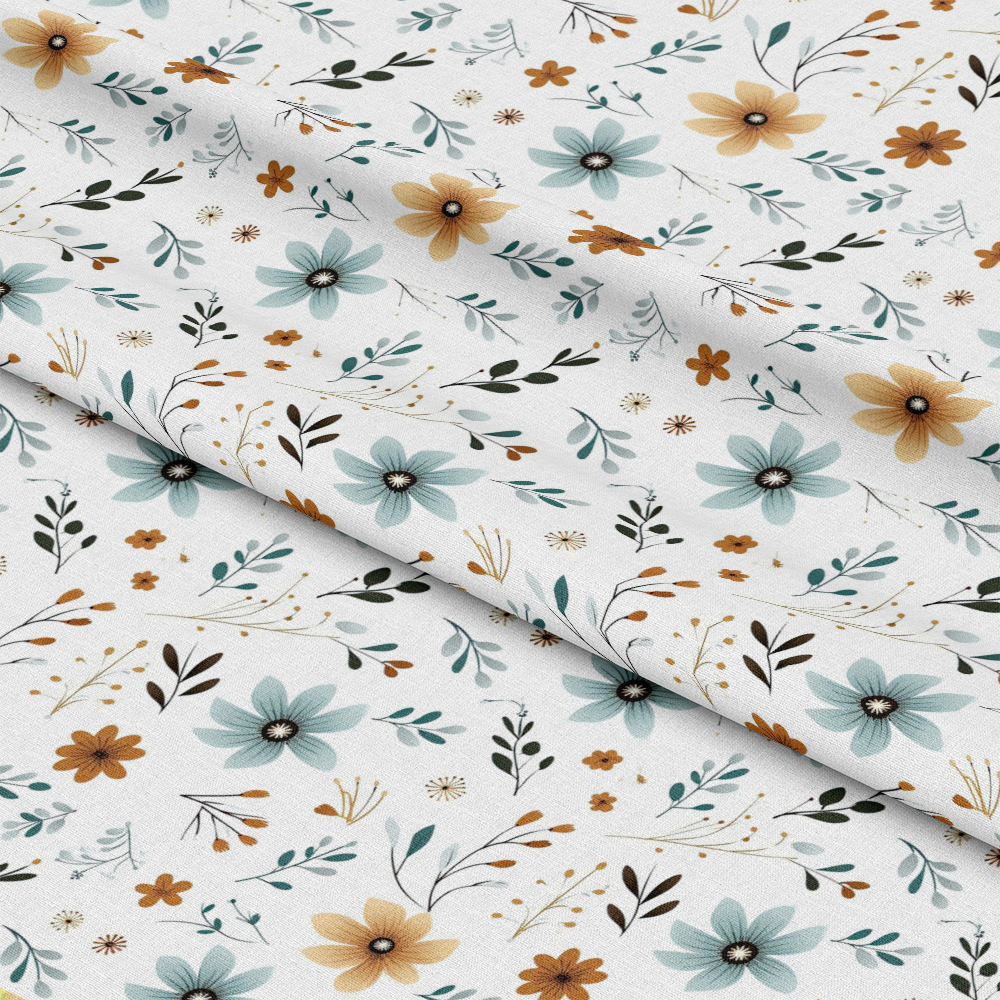 Minimalist Boho Flowers Pattern 1 Quilting Cotton Fabric