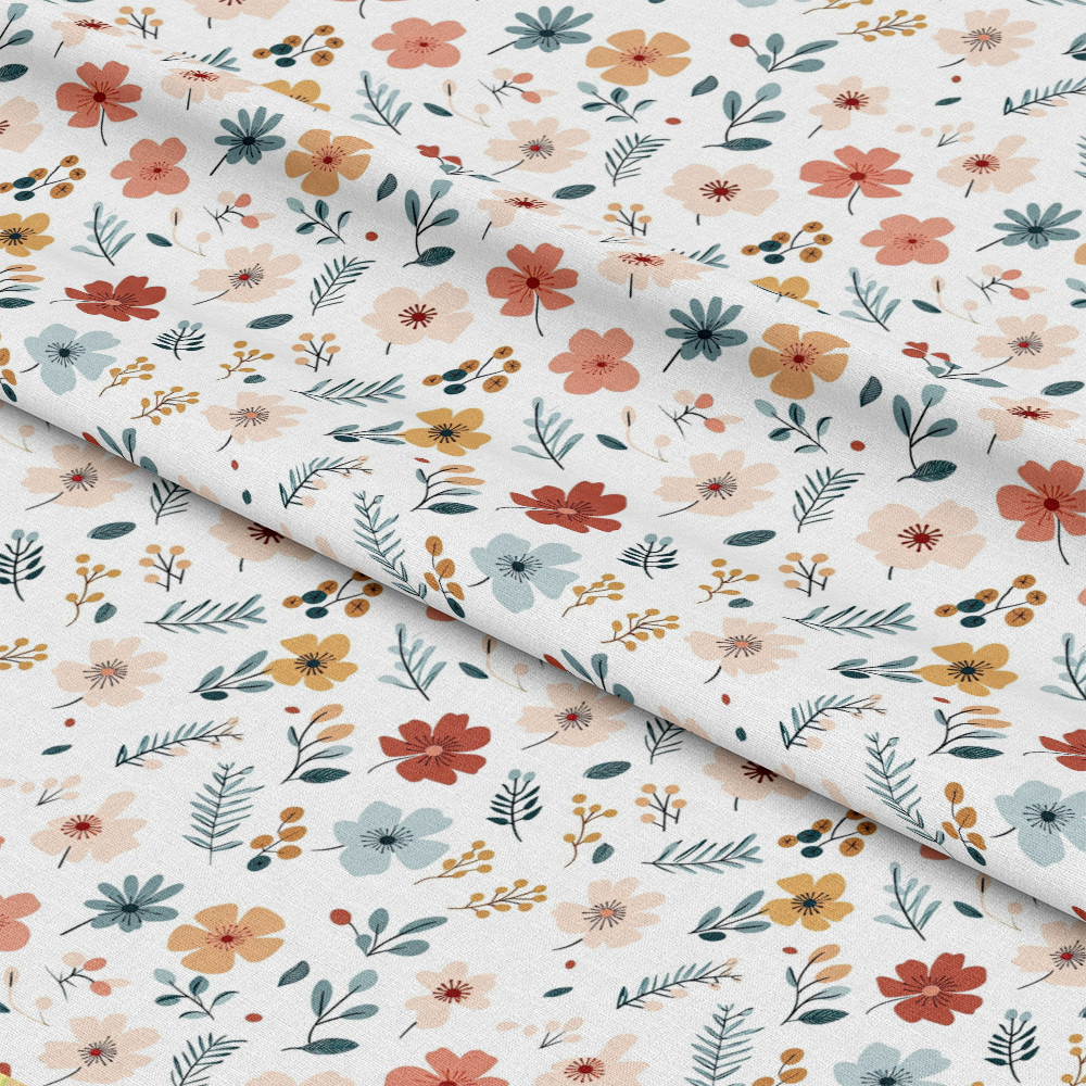 Minimalist Boho Flowers Pattern 2 Quilting Cotton Fabric