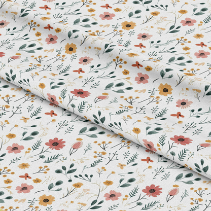 Minimalist Boho Flowers Pattern 3 Quilting Cotton Fabric