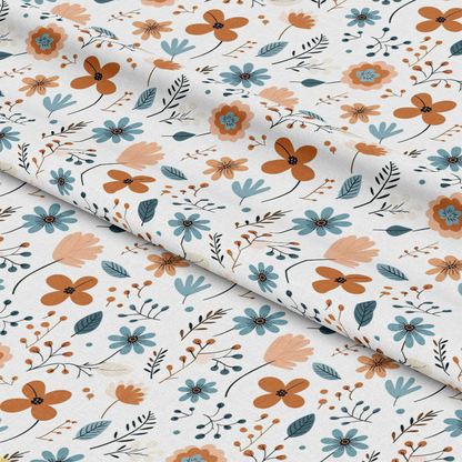 Minimalist Boho Flowers Pattern 4 Quilting Cotton Fabric