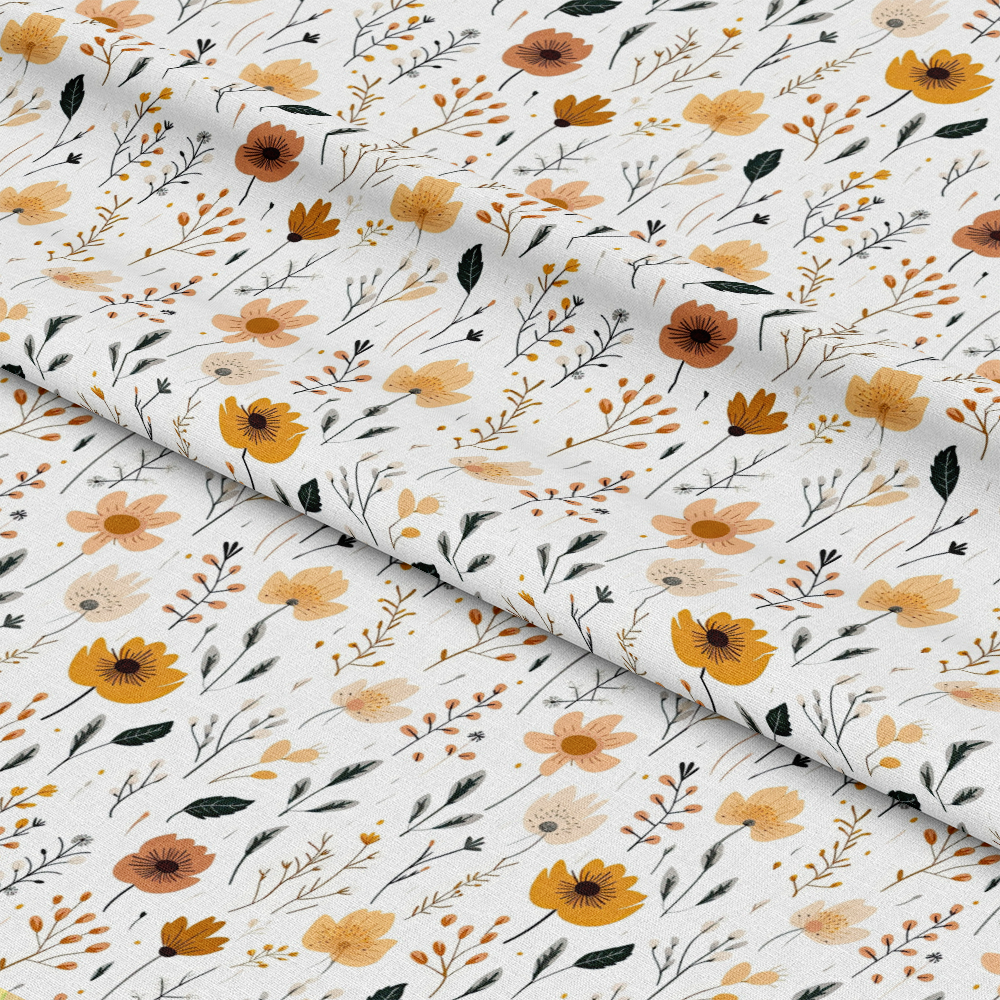 Minimalist Boho Flowers Pattern 5 Quilting Cotton Fabric