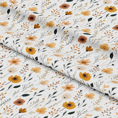Minimalist Boho Flowers Pattern 5 Quilting Cotton Fabric
