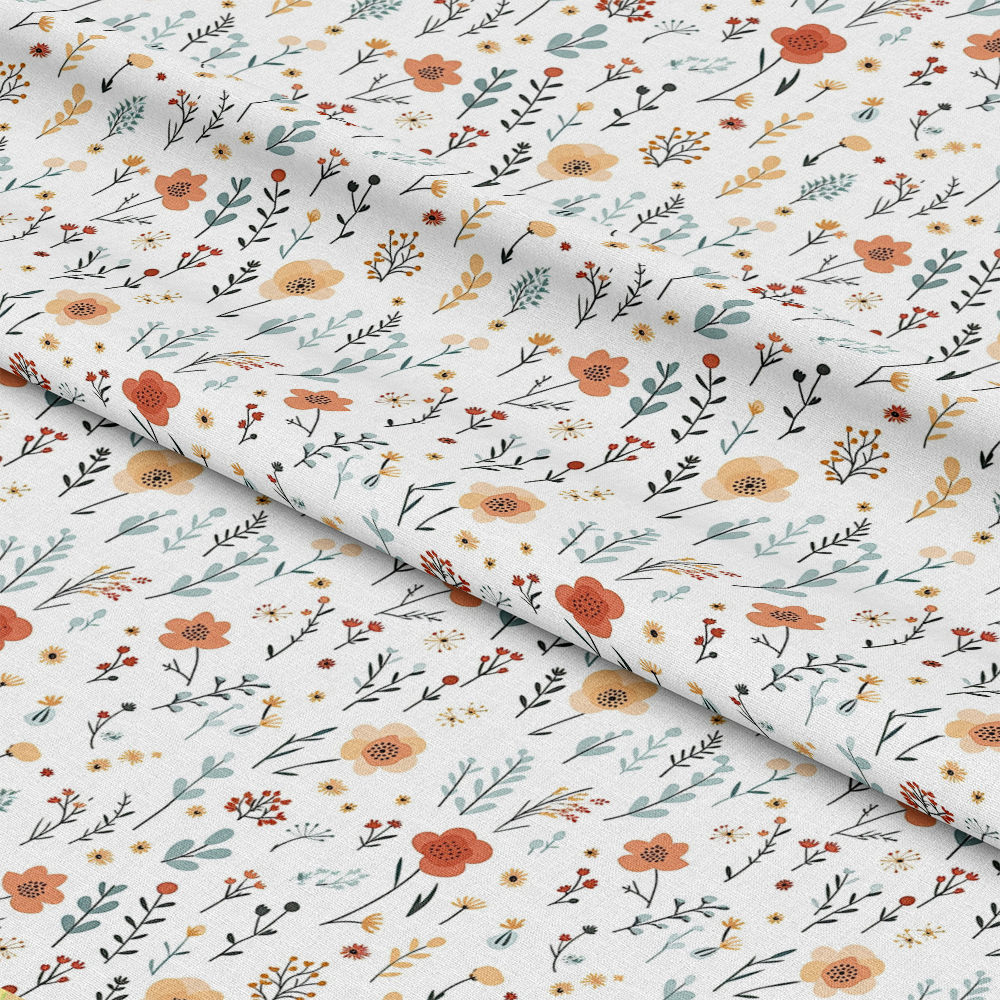 Minimalist Boho Flowers Pattern 6 Quilting Cotton Fabric