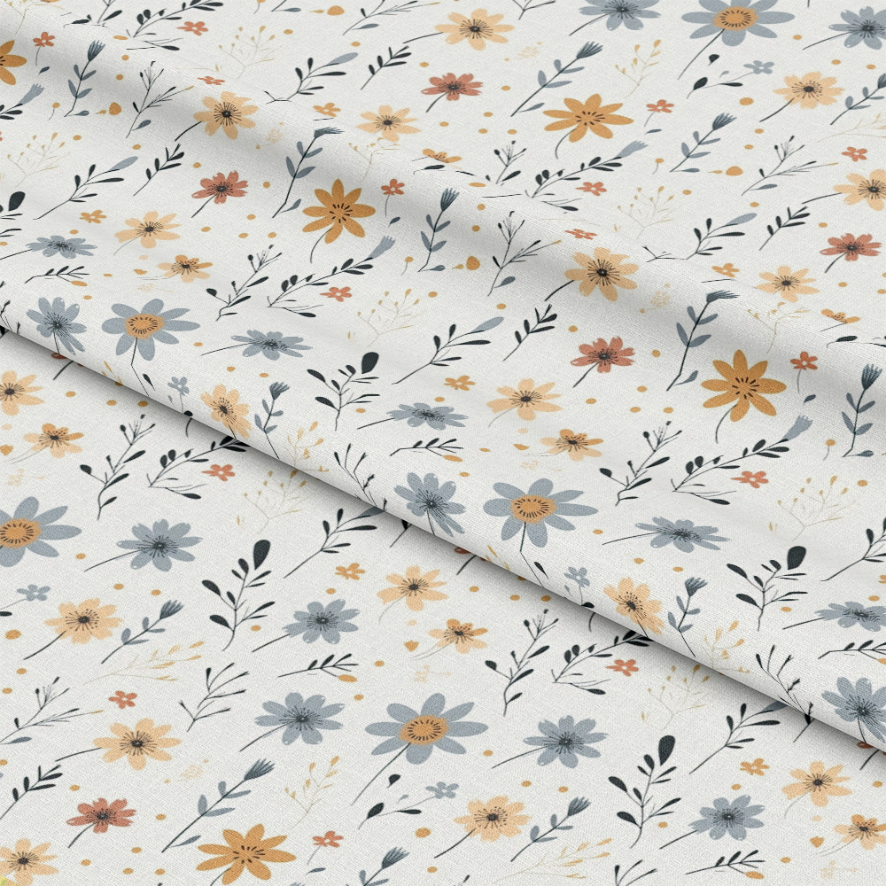 Minimalist Boho Flowers Pattern 7 Quilting Cotton Fabric