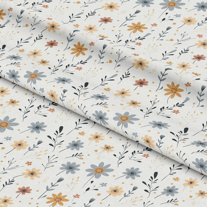 Minimalist Boho Flowers Pattern 7 Quilting Cotton Fabric