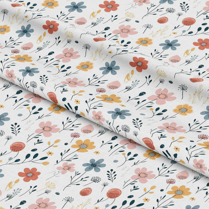 Minimalist Boho Flowers Pattern 8 Quilting Cotton Fabric
