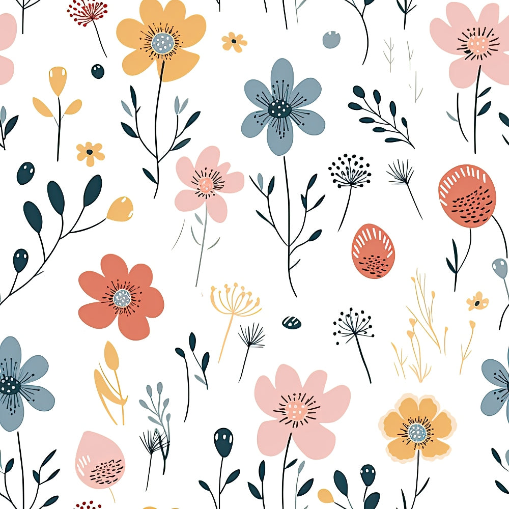 Scandi Meadow Pattern 8 Minky Fabric