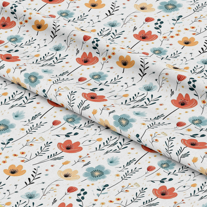 Minimalist Boho Flowers Pattern 9 Quilting Cotton Fabric