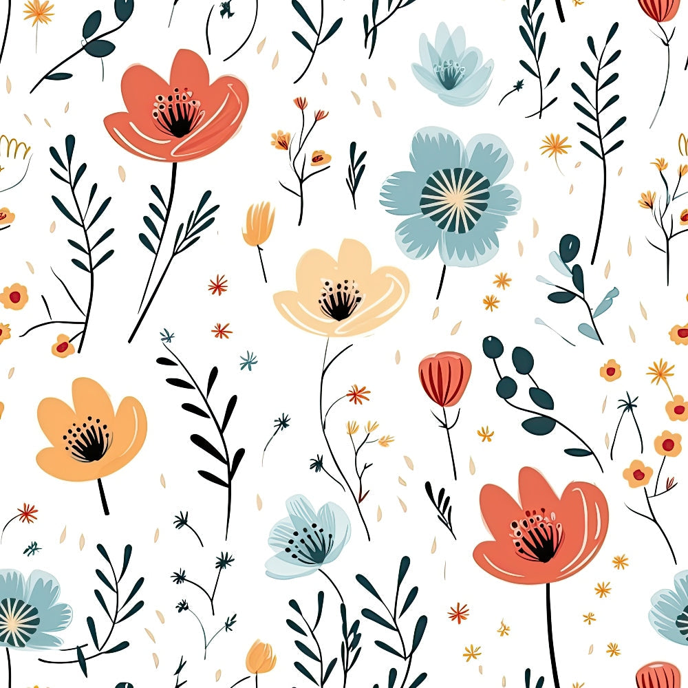 Scandi Meadow Pattern 9 Minky Fabric