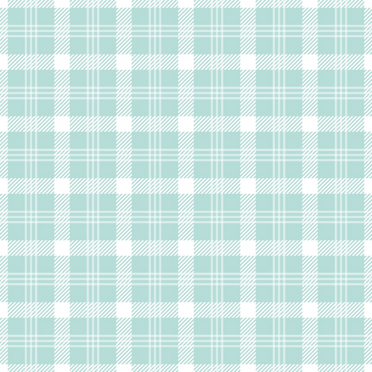 Mint Grey and White Plaid Pattern 12 Quilting Cotton Fabric