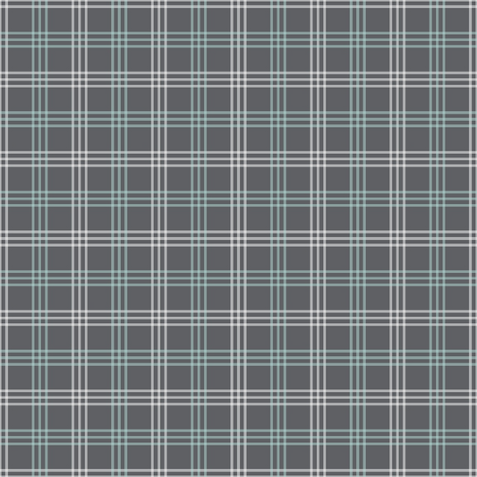 Mint Grey and White Plaid Pattern 13 Quilting Cotton Fabric