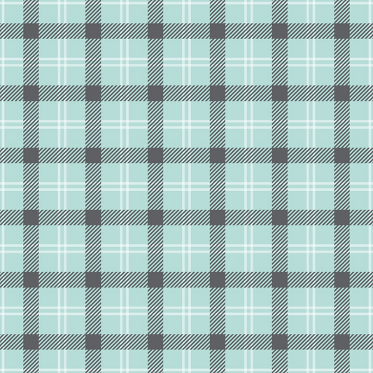 Mint Grey and White Plaid Pattern 9 Quilting Cotton Fabric