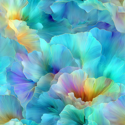 Mint Ruffle Abstract Pattern 6 Quilting Cotton Fabric