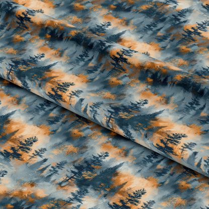 Misty Morning Mountains Pattern 1 Quilting Cotton Fabric