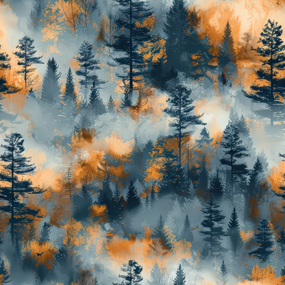Amber Haze Forest Pattern 1 Minky Fabric