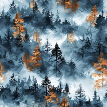 Amber Haze Forest Pattern 6 Minky Fabric