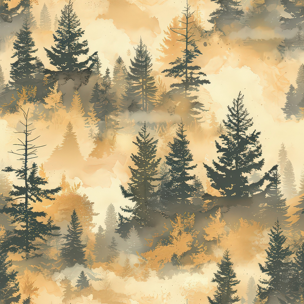 Amber Haze Forest Pattern 7 Minky Fabric