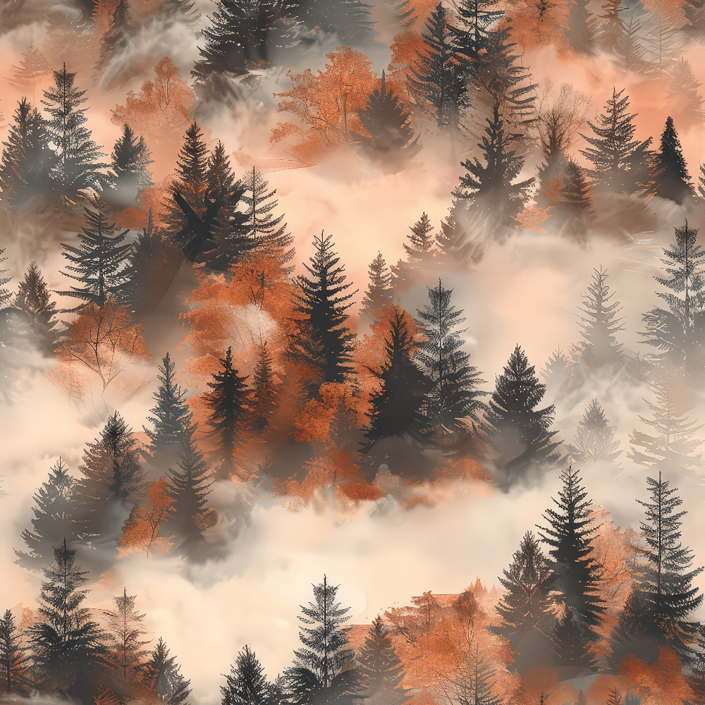 Amber Haze Forest Pattern 8 Minky Fabric