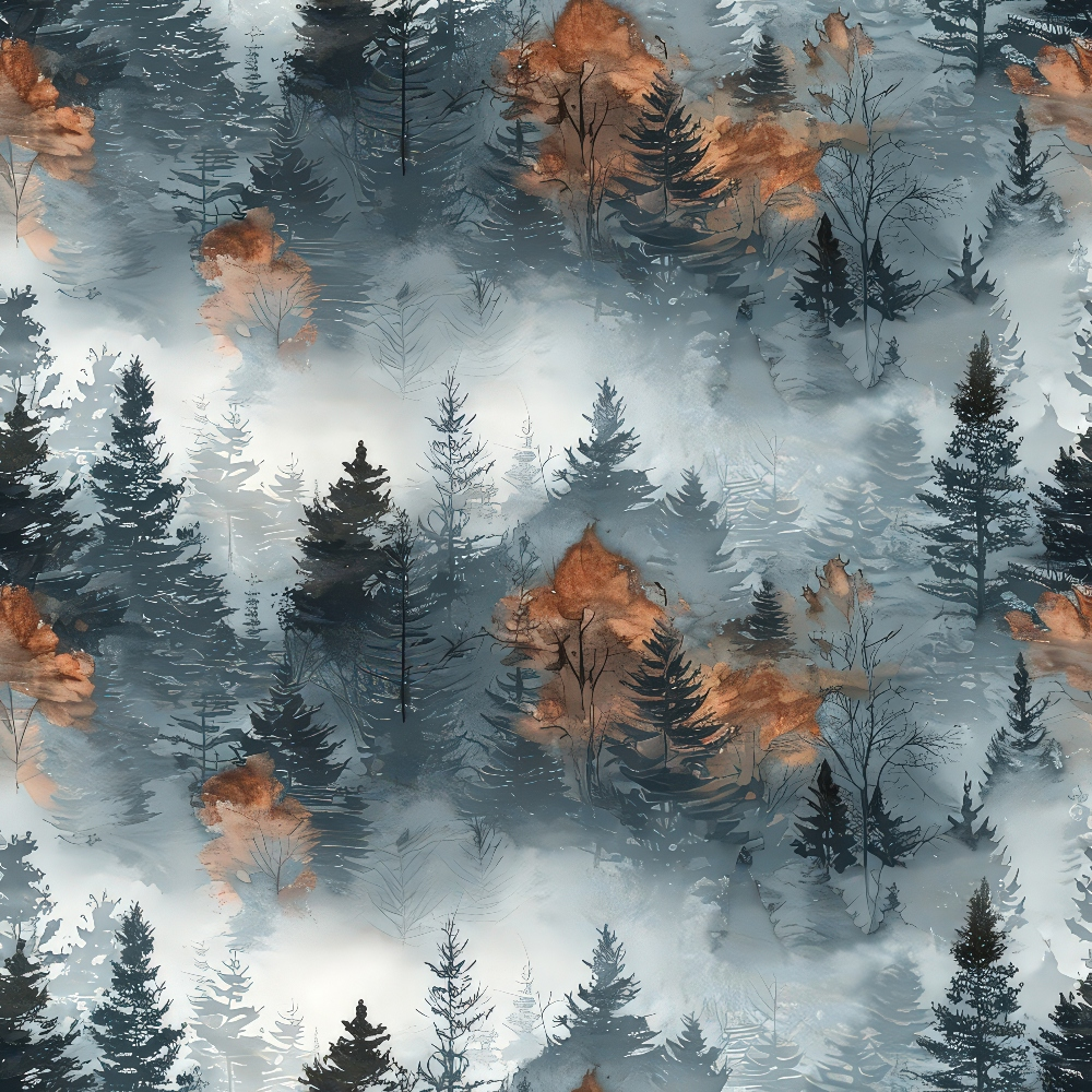 Amber Haze Forest Pattern 9 Minky Fabric