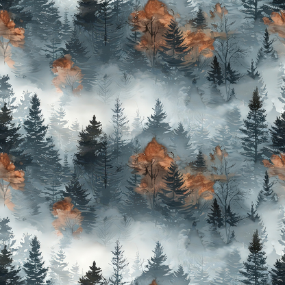 Amber Haze Forest Pattern 9 Minky Fabric