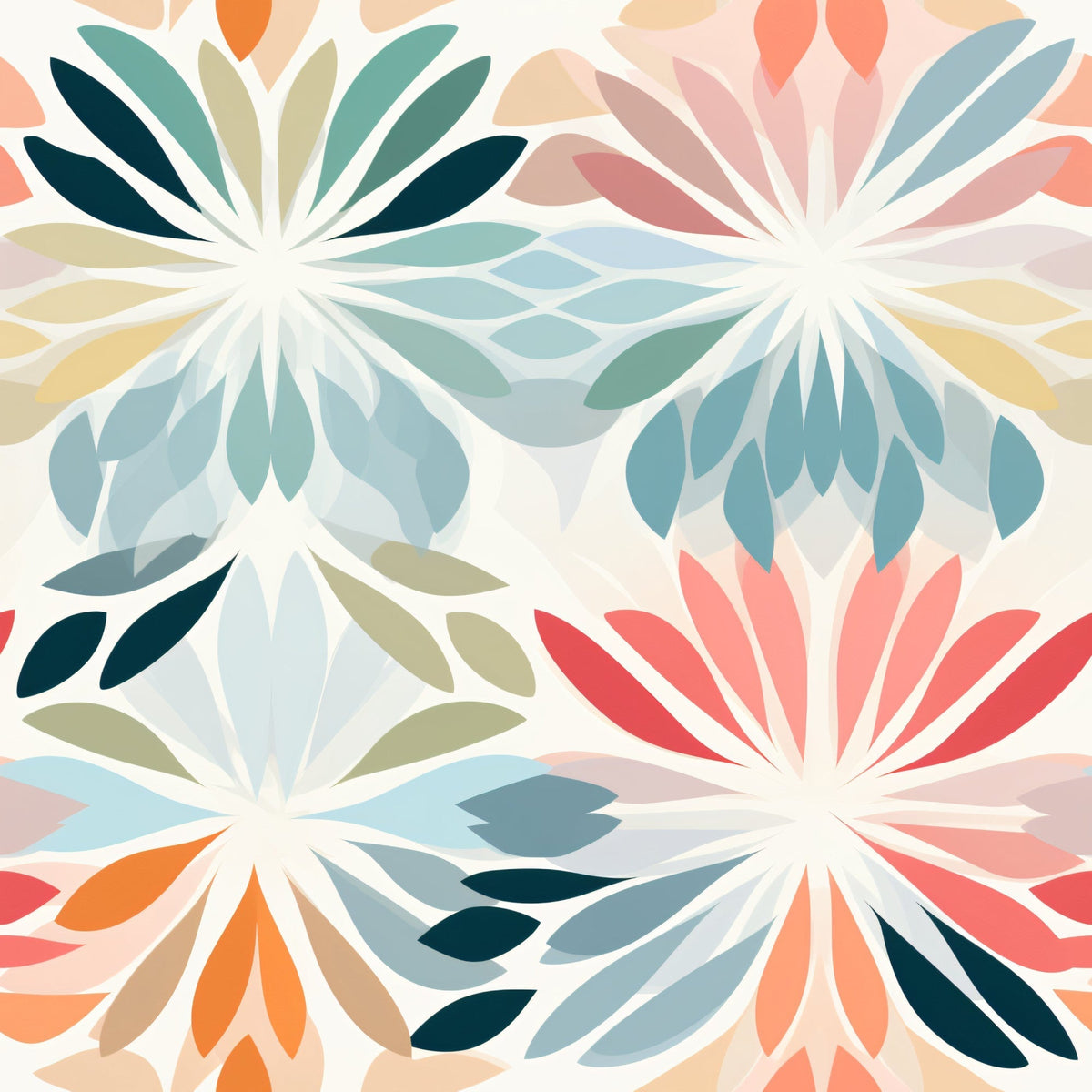 Kaleidoscope Blooms Pattern 1 Minky Fabric