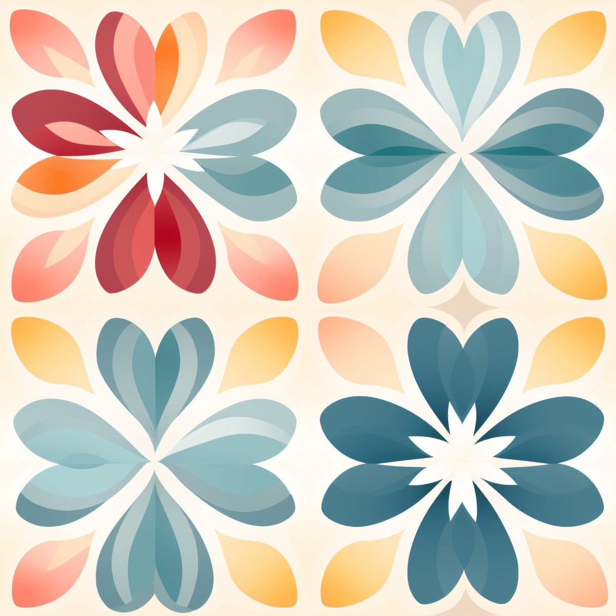Kaleidoscope Blooms Pattern 4 Minky Fabric