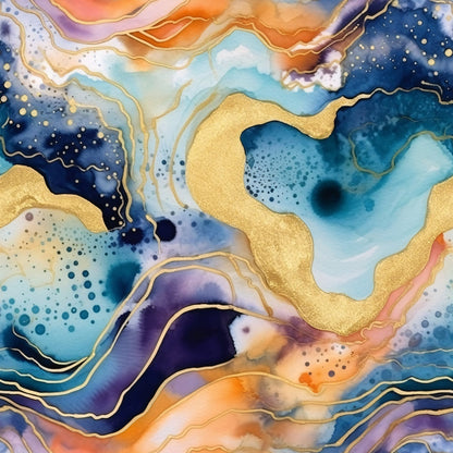 Modern Alcohol Ink Pattern 13 Quilting Cotton Fabric