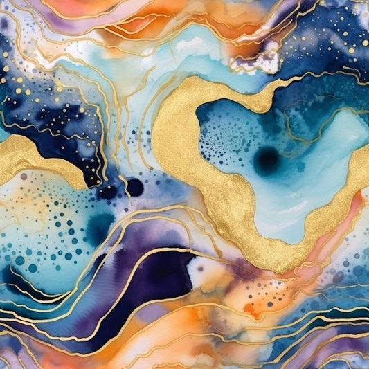 Modern Alcohol Ink Pattern 13 Quilting Cotton Fabric