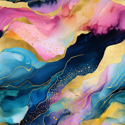 Modern Alcohol Ink Pattern 6 Quilting Cotton Fabric