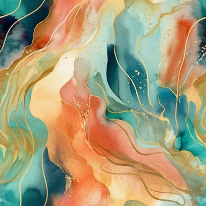 Modern Alcohol Ink Pattern 8 Quilting Cotton Fabric
