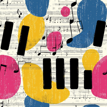 Modern Music Art Minky Fabric