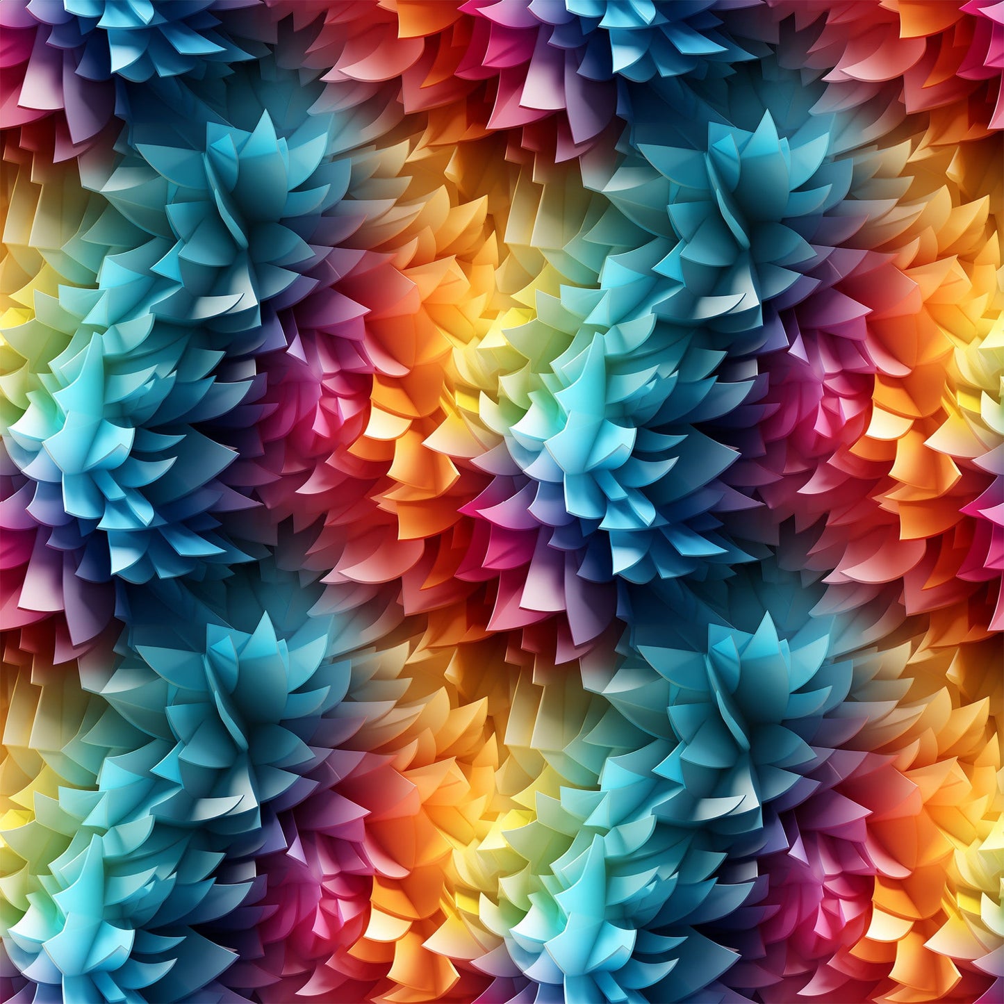 Modern 3D Rainbow Pattern 2 Quilting Cotton Fabric