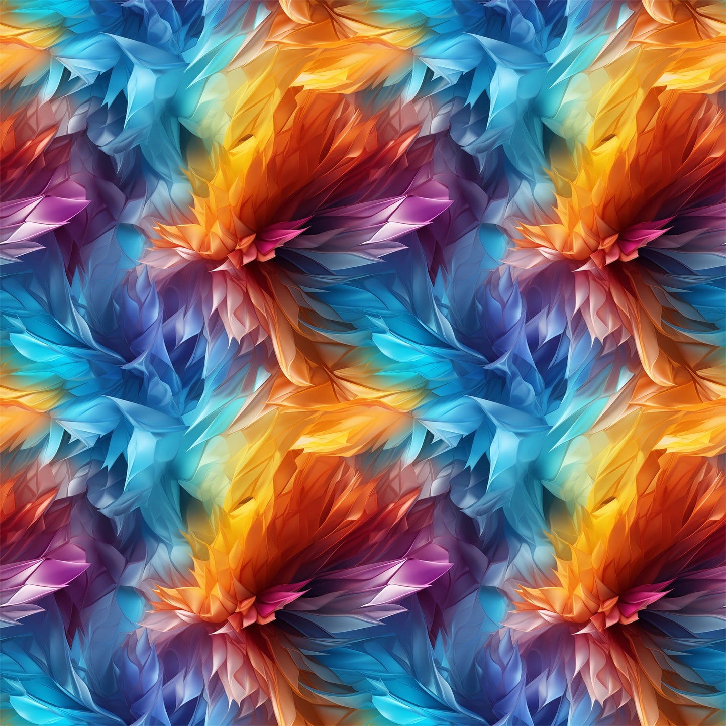 Modern 3D Rainbow Pattern 4 Quilting Cotton Fabric