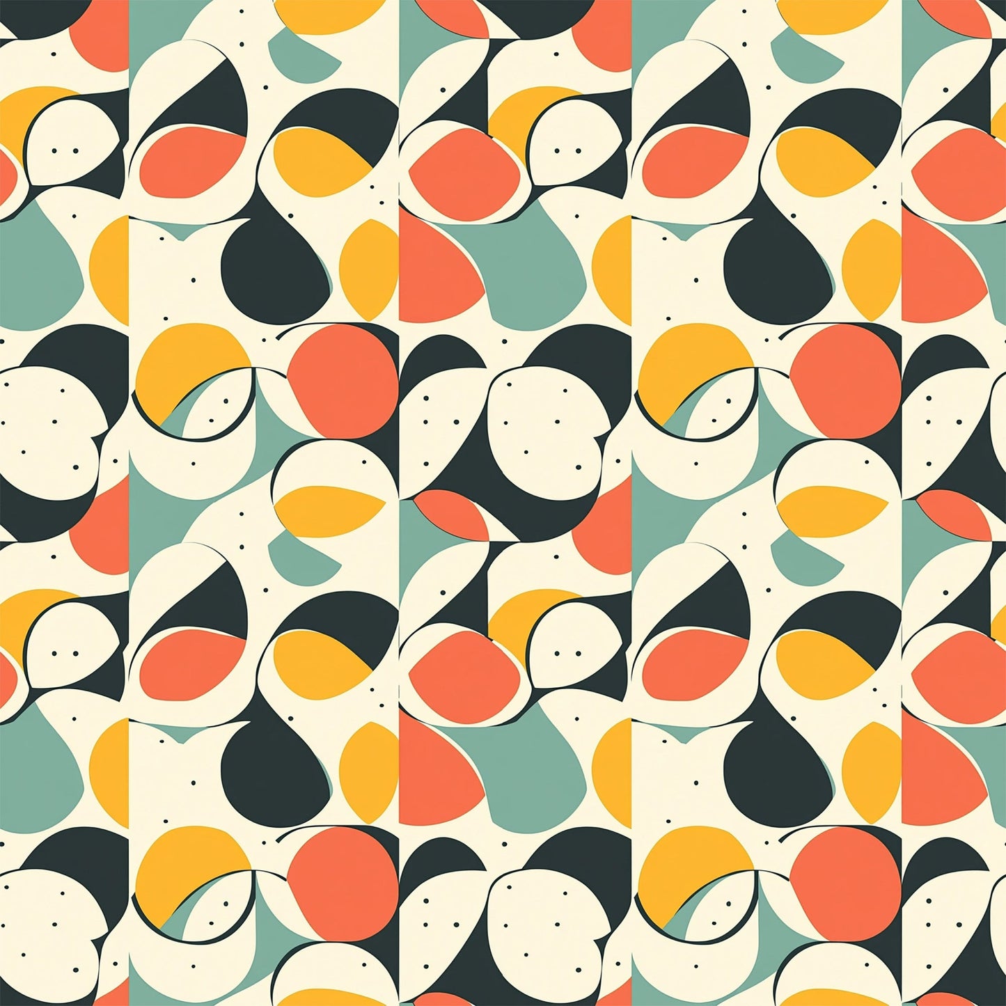 Modern Retro Geometric Pattern 1 Quilting Cotton Fabric