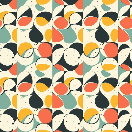 Modern Retro Geometric Pattern 1 Quilting Cotton Fabric
