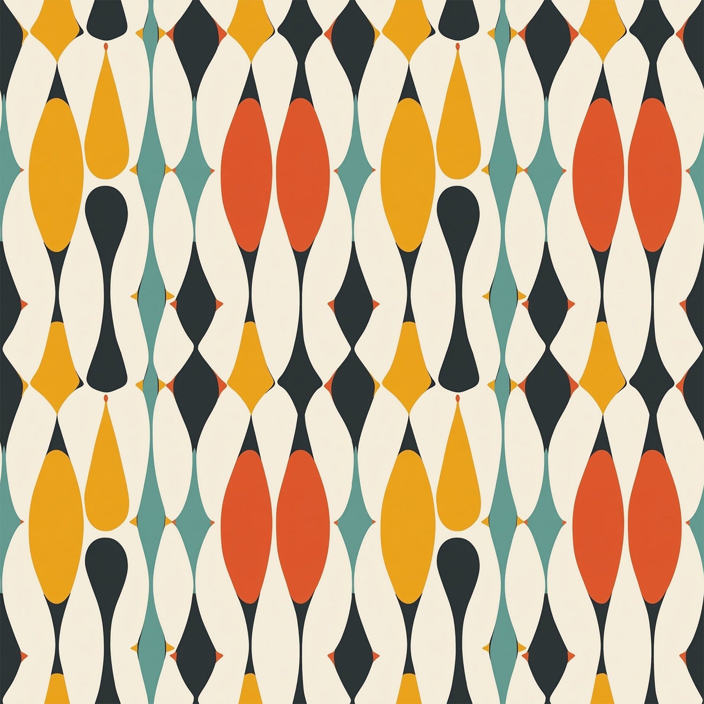 Modern Retro Geometric Pattern 10 Quilting Cotton Fabric