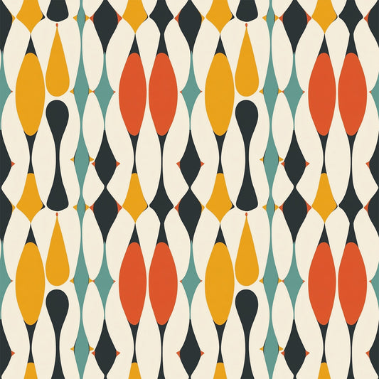 Modern Retro Geometric Pattern 10 Quilting Cotton Fabric