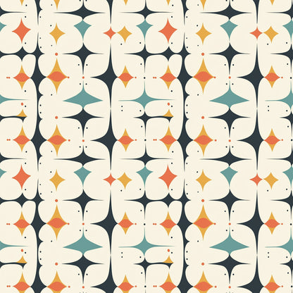 Modern Retro Geometric Pattern 11 Quilting Cotton Fabric