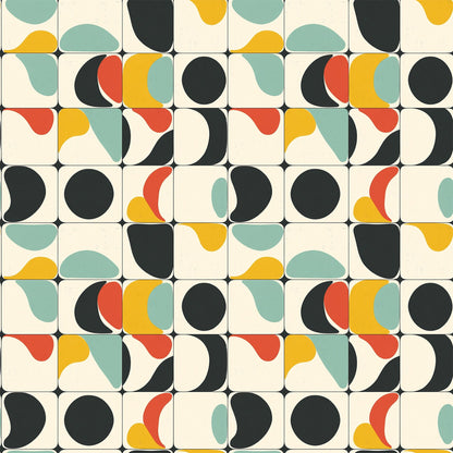 Modern Retro Geometric Pattern 2 Quilting Cotton Fabric