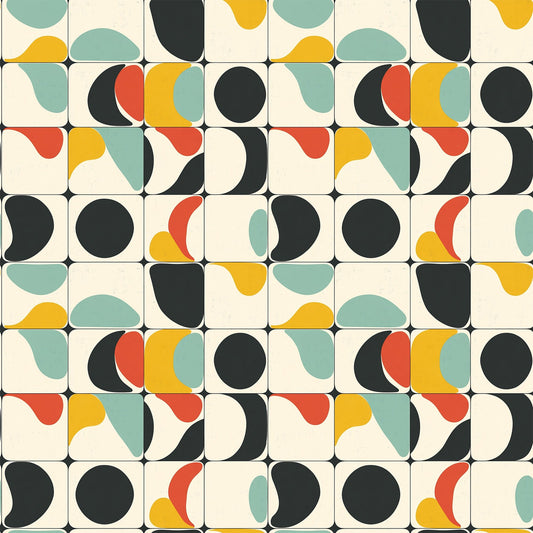 Modern Retro Geometric Pattern 2 Quilting Cotton Fabric