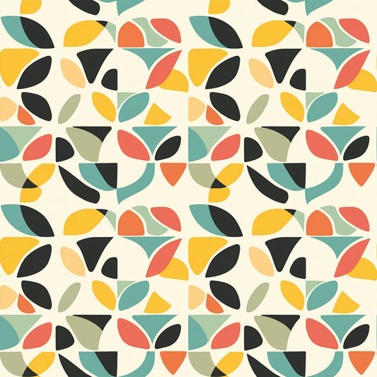 Modern Retro Geometric Pattern 5 Quilting Cotton Fabric