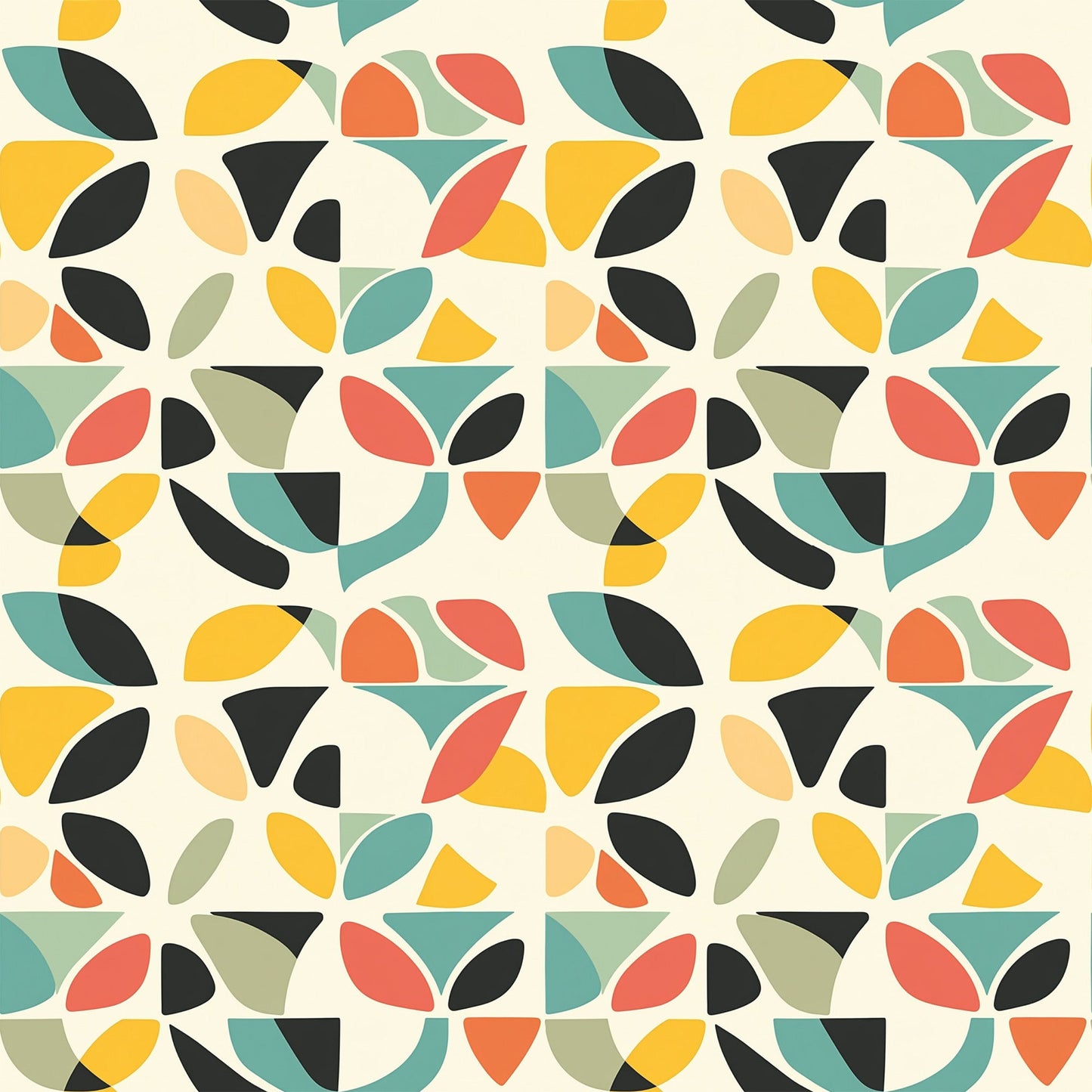 Modern Retro Geometric Pattern 5 Quilting Cotton Fabric