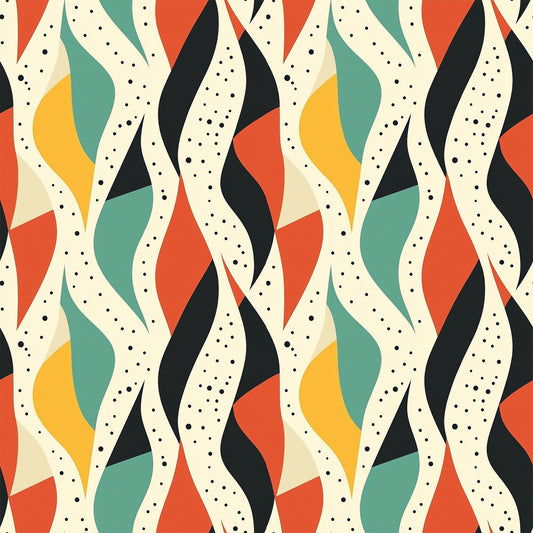 Modern Retro Geometric Pattern 6 Quilting Cotton Fabric