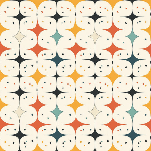 Modern Retro Geometric Pattern 8 Quilting Cotton Fabric