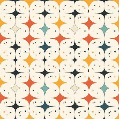 Modern Retro Geometric Pattern 8 Quilting Cotton Fabric
